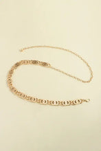 Gold chain clasp belt with interlocking circles and alloy lobster clasp