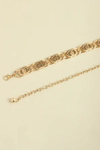 Gold interlocking circle clasp belt with alloy lobster clasp