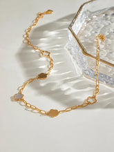 Gold chain necklace with cloud charms and mother-of-pearl inlay