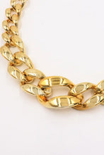 Gold chunky curb chain necklace as adjustable acrylic chain belt