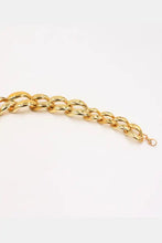 Gold chunky chain bracelet with adjustable clasp, acrylic chain belt