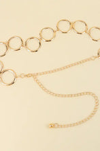 Gold circle ring chain belt with dangling chains for skirts