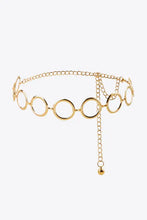 Gold circle ring chain belt with dangling chains for skirts