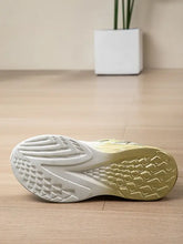 Gold Flame Pattern Sneakers for Women with Green Accents Woman Athletic Shoes