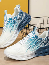 Gold Flame Pattern Sneakers for Women with Green Accents Woman Athletic Shoes