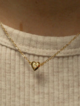 Gold Heart Pendant Necklace with Adjustable Chain Length 14K Gold Plated Gold One Size