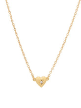 Gold Heart Pendant Necklace with Adjustable Chain Length 14K Gold Plated