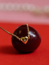 Gold Heart Pendant Necklace with Adjustable Chain Length 14K Gold Plated Fashion Jewelry