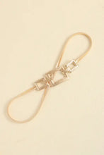 Gold iron belt with zinc alloy buckle and square shape zinc links