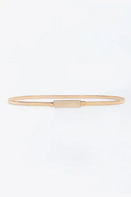 Gold tone iron skinny belt with rectangular buckle for women