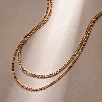 Gold Layered Necklaces Stainless Steel Fashion Jewelry Gold One Size