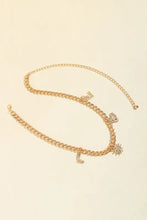 Gold love alloy belt with LOVE charms and sun charm