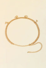 Gold-tone love alloy belt with heart and sun charms