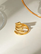 Stainless Steel Gold Plated Multi Band Statement Ring
