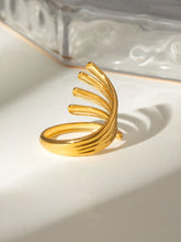 Stainless Steel Gold Plated Multi Band Statement Ring