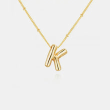 Gold-Plated Bubble Initial Necklace Style K One Size Necklaces