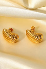 Gold-Plated Shore Spiral Stud Earrings with Textured Spiral Shape
