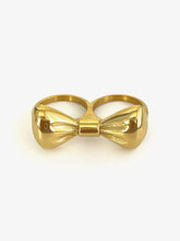 18K gold-plated stainless steel bow ring in gold-colored bow shape