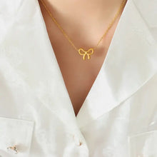 Gold-Plated Titanium Steel Bow Pendant Necklace Gold One Size Necklaces