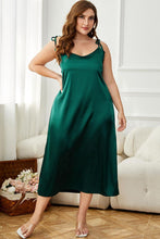 Gold Satin V-Neck Slip Dress for Women Sleeveless Minimalist Style Green