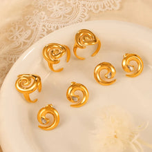 Gold Spiral Jewelry Set Titanium Steel Gold Plated Fashion Ring