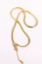 Gold stainless steel necklace with adjustable wheat chain clasp
