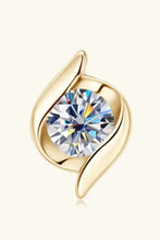 Brilliant round-cut carat moissanite pendant in curved gold bezel