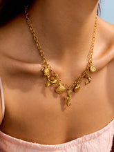 Gold-Toned Nautical Charm Necklace Stainless Steel 18K Gold Plated Gold One Size