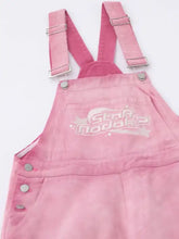 Pink gradient wide leg overalls with star noodle graphic