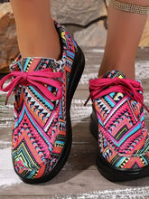 Graffiti Print Platform Sneakers Red Woman Sneakers