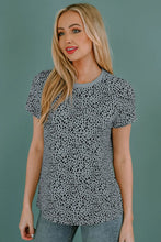Gray and Black Spotted Short Sleeve Womens T Shirt