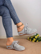 Gray and Black Suede Women’s Mule and Lace-Up Loafers Light Gray
