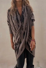 Gray and Black Tie Dye Wrap Dress