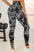 Gray Black High Waisted Tie Dye Leggings and Sports Bra Set