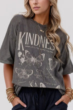 Gray Butterfly Graphic Cotton T-Shirt for Women