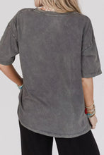 Gray Butterfly Graphic Cotton T-Shirt for Women
