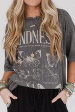 Gray Butterfly Graphic Cotton T-Shirt for Women