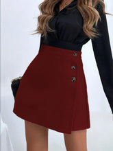 Gray Buttoned A-Line Mini Skirt Woman Skirts