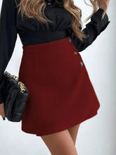 Gray Buttoned A-Line Mini Skirt Woman Skirts