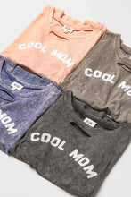 Gray Cool Mom Print Distressed T-Shirt with Laser Cut Detail Woman T Shirts