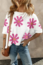 Gray Daisy Patterned Women's Shirt Sweater Blend White