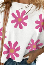 Gray Daisy Patterned Women's Shirt Sweater Blend
