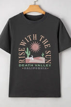 Gray Desert Graphic Tee for Women with Rolled Sleeves Woman T Shirts