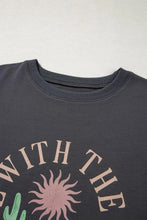 Gray Desert Graphic Tee for Women with Rolled Sleeves Woman T Shirts