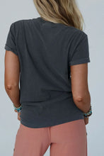 Gray Desert Graphic Tee for Women with Rolled Sleeves