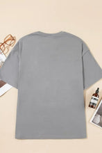 Gray Distressed T-Shirt with Leopard Print Star Design for Women Woman T Shirts