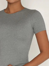 Gray Fitted Short Sleeve T Shirt and Underwear Set Swimwear