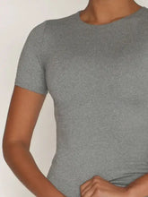 Gray Fitted Short Sleeve T Shirt and Underwear Set Swimwear