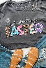 Gray Happy Easter Graphic Rolled Sleeve T Shirt for Women Woman T Shirts