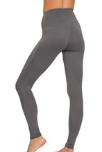 Gray High Waisted Leggings with Premium Microfiber and Wide Waistband